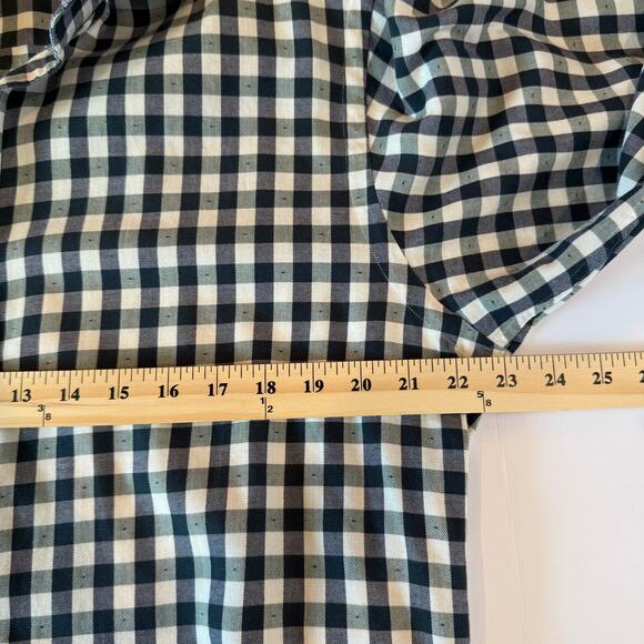 Neiman Marcus Men’s Gingham Check Button Down Shirt M Flip Cuff 100% Cotton - Picture 4 of 10